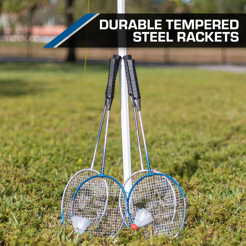 Volleyball and Badminton Combo Set with Adjustable Height Net D772565