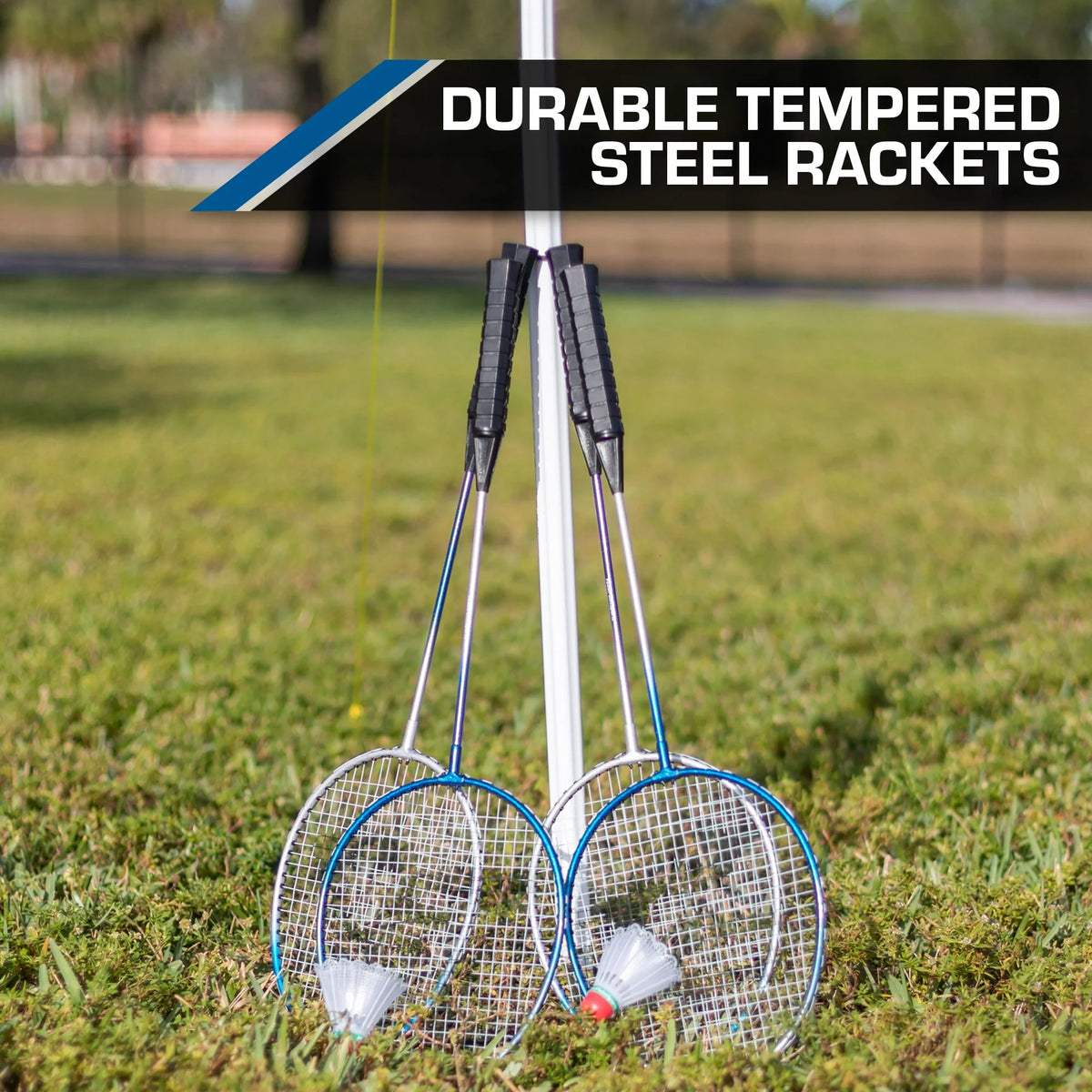 Volleyball and Badminton Combo Set with Adjustable Height Net D772565