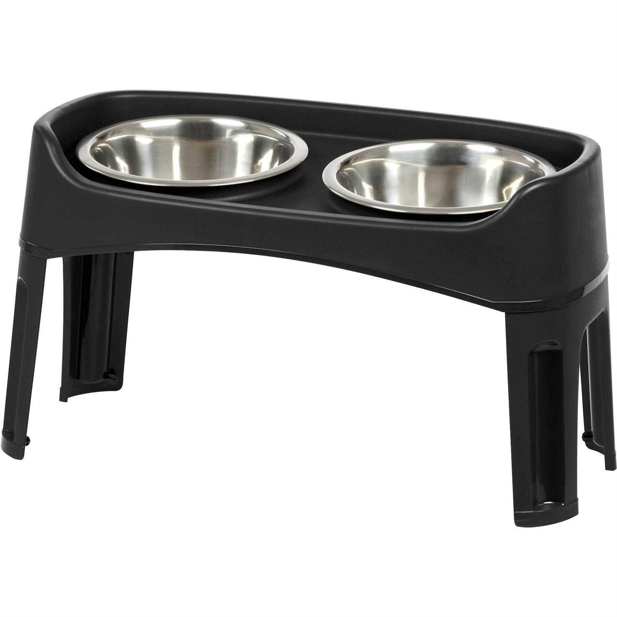 12 inch Elevated Dog Bowls with 2 Qt Stainless Steel Bowls N16991