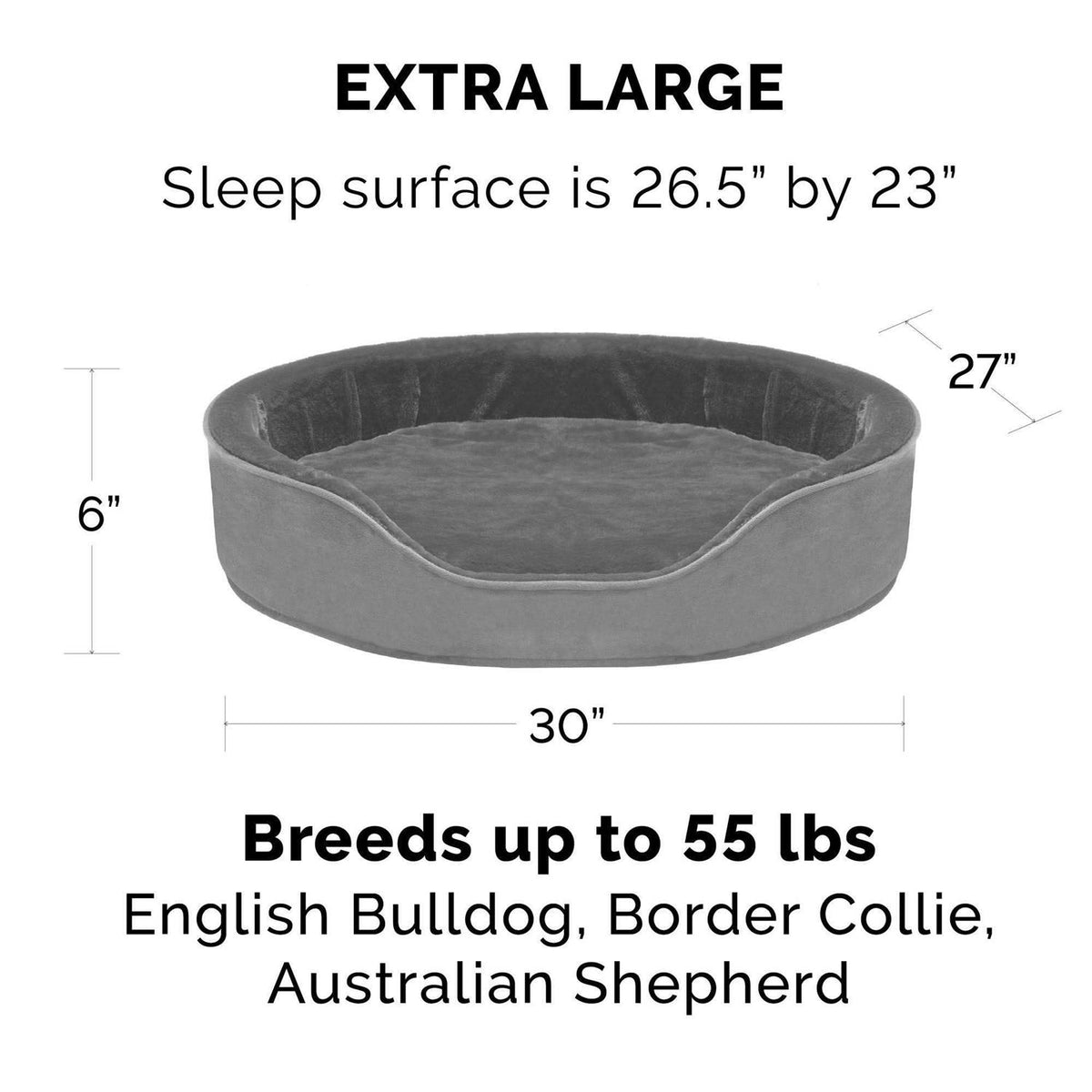 Plush Velvet Oval Dog Bed M3656