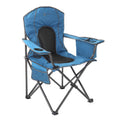 Blue Folding Camp Chair with Cooler Cup Holder Z8356