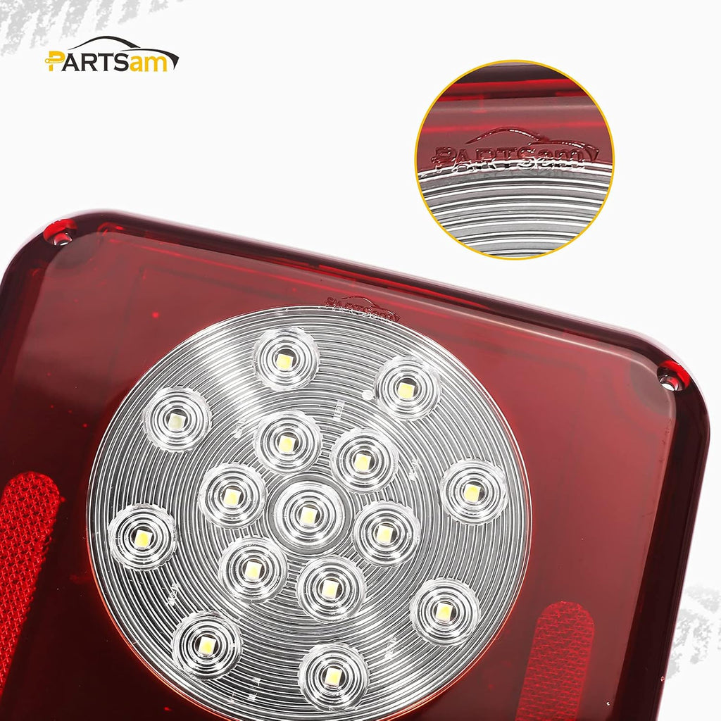 2Pcs Double Led Trailer Tail Lights with Stop Turn Tail Backup Reverse Lights M350527
