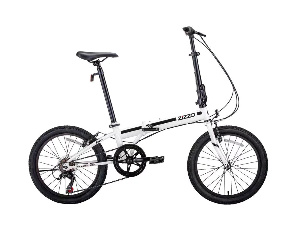 White 7-Speed Aluminum Alloy Folding Bike Y6247