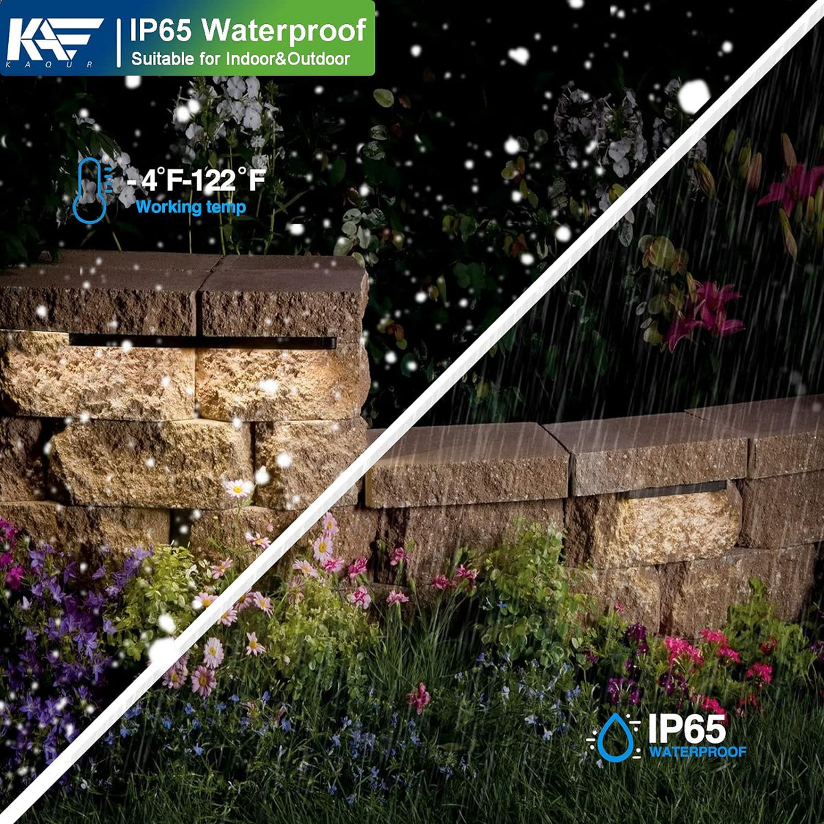 7 Inch 1.8W LED Paver Light, 12V Low Voltage Landscape Light, IP65, 2700K, 8-Pack E58475