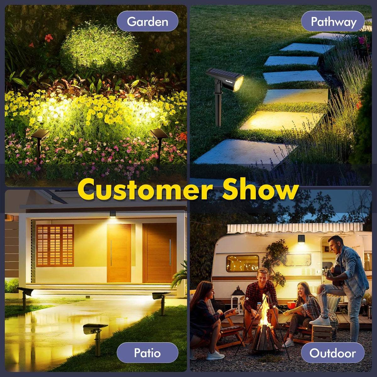 IP68 Waterproof Solar LED Landscape Spotlights 2 Pack W706