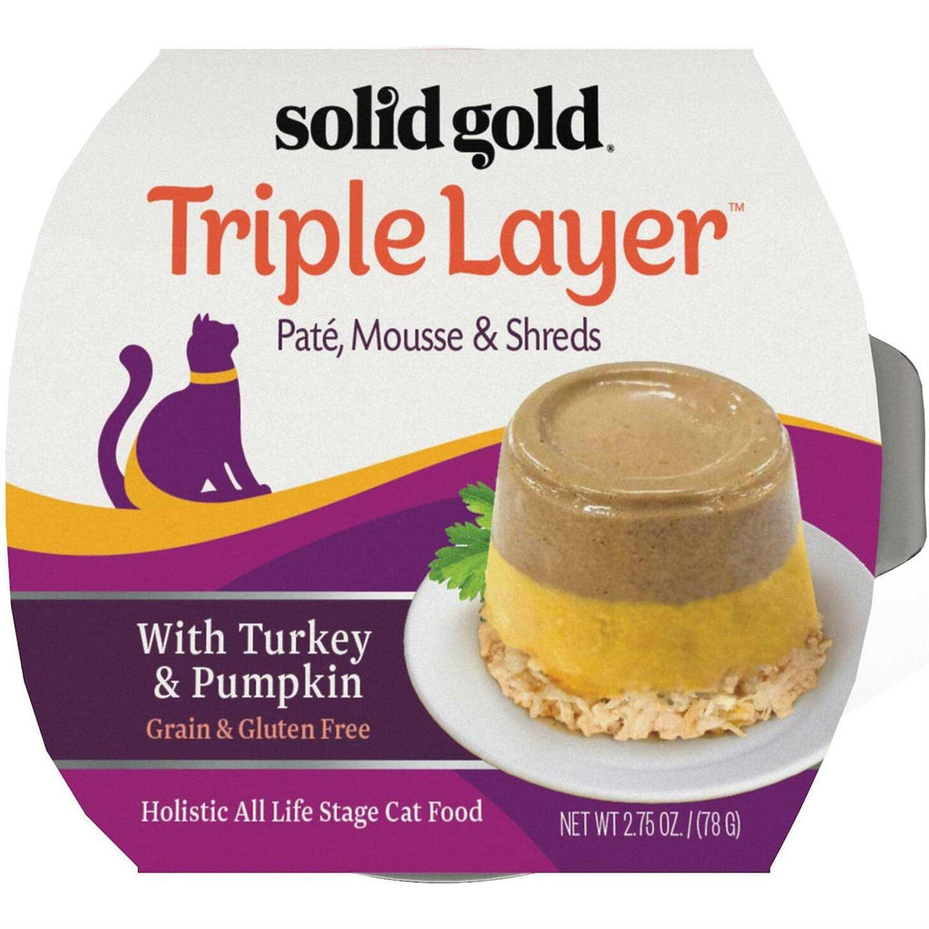 Solid Gold Triple Layer Pate Mousse & Shreds Pumpkin Cat Food Q5384