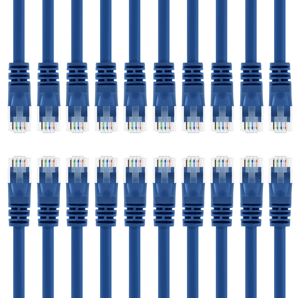 20 Pack 5 Feet Blue Cat 6 Ethernet Cable L3143