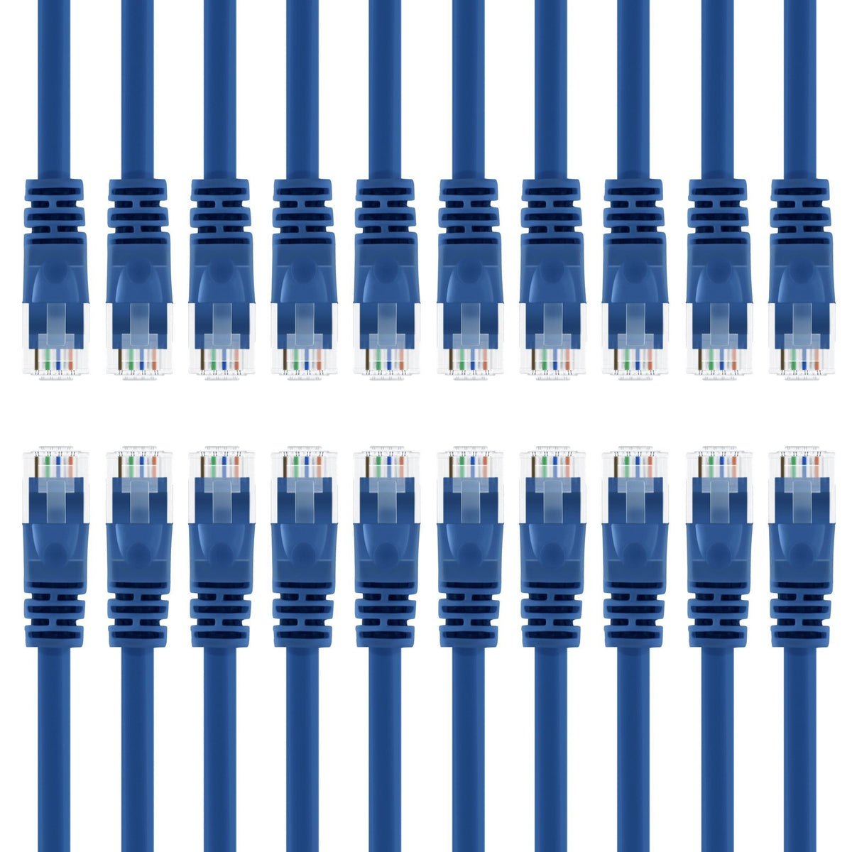 20 Pack 5 Feet Blue Cat 6 Ethernet Cable L3143