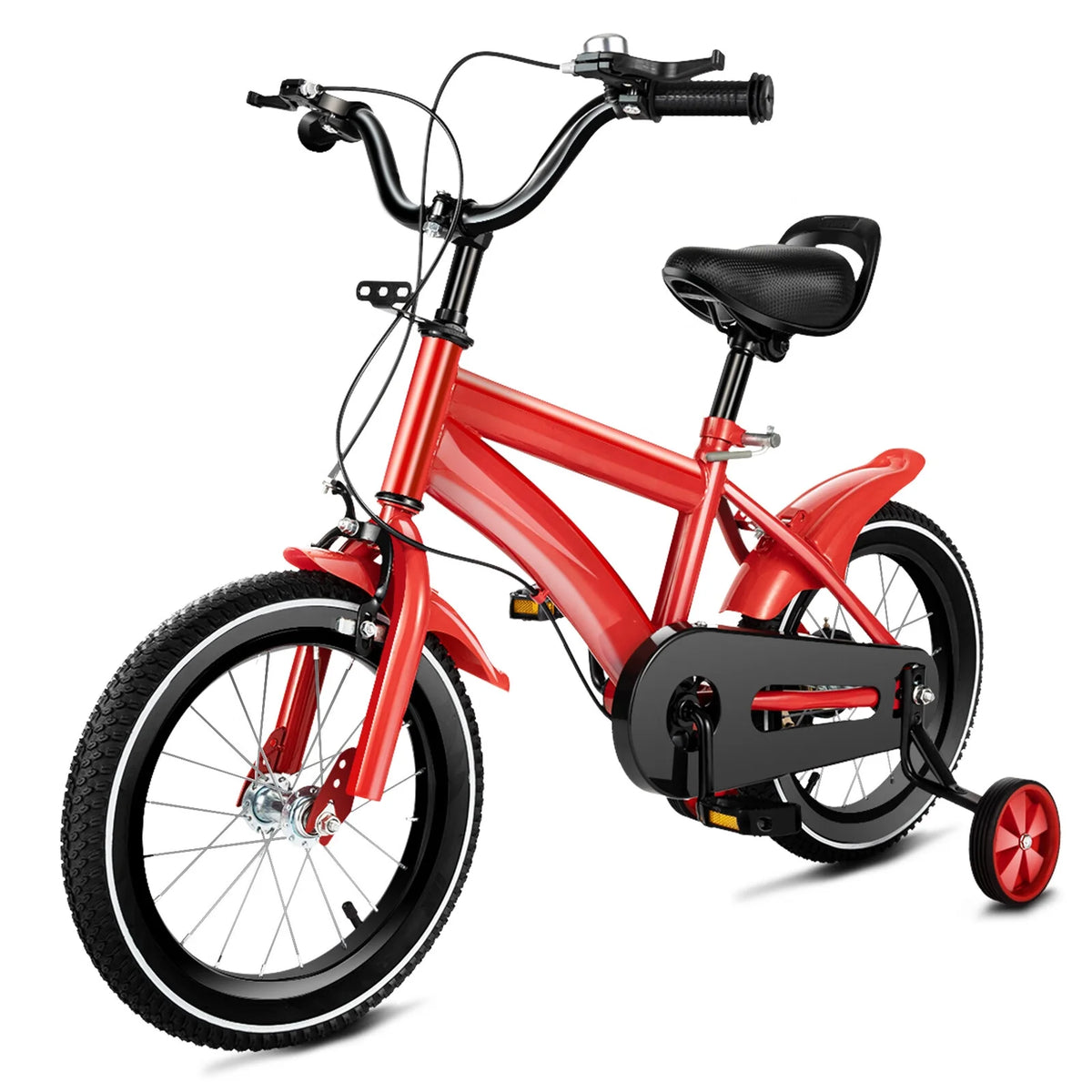14 Inch Kids Bike with Training Wheels and Mudguards, Red Z8863