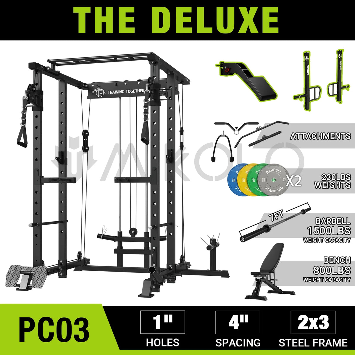 Power Rack Cage with Cable Crossover Machine D5093