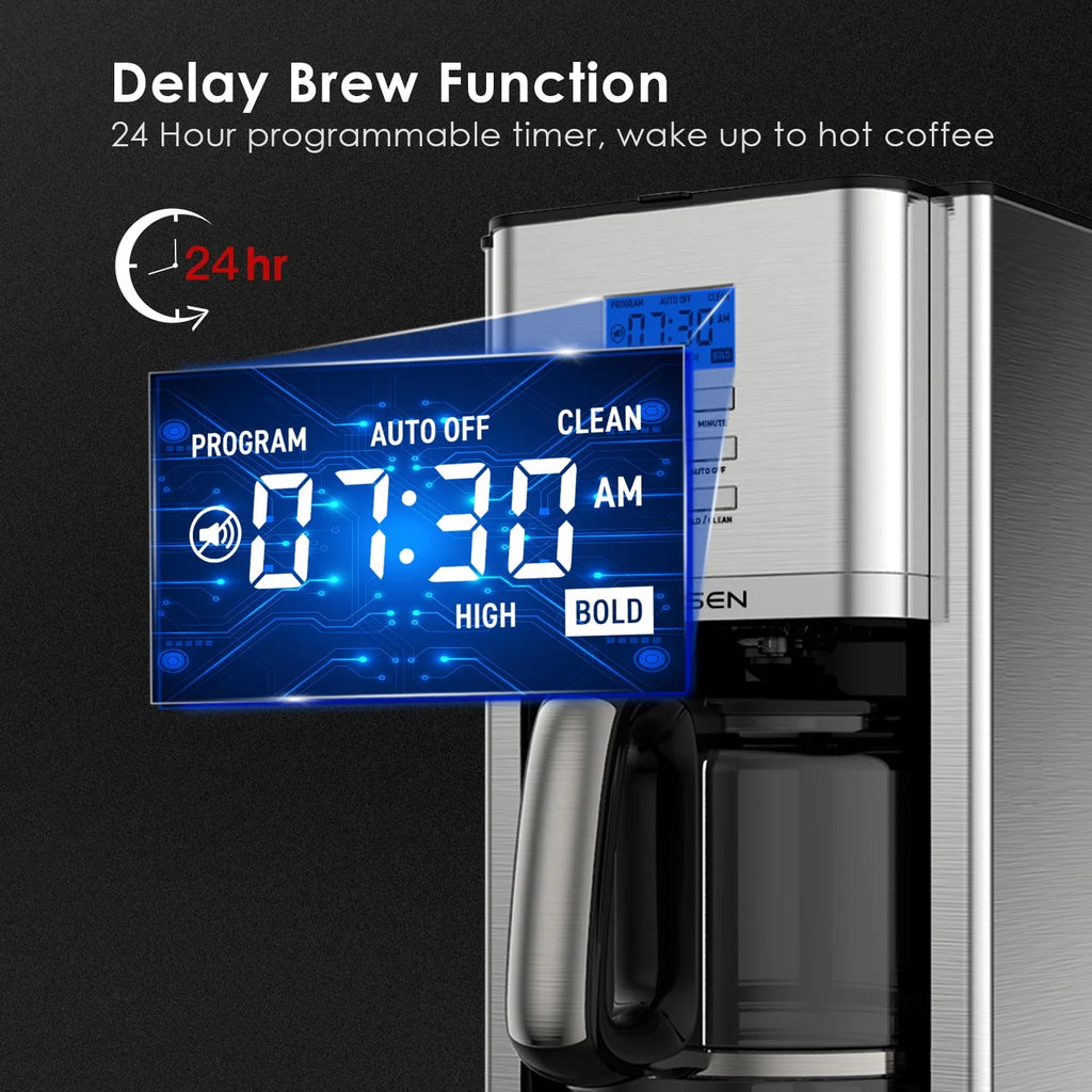 Stainless Steel 12 Cup Programmable Drip Coffee Maker K7431