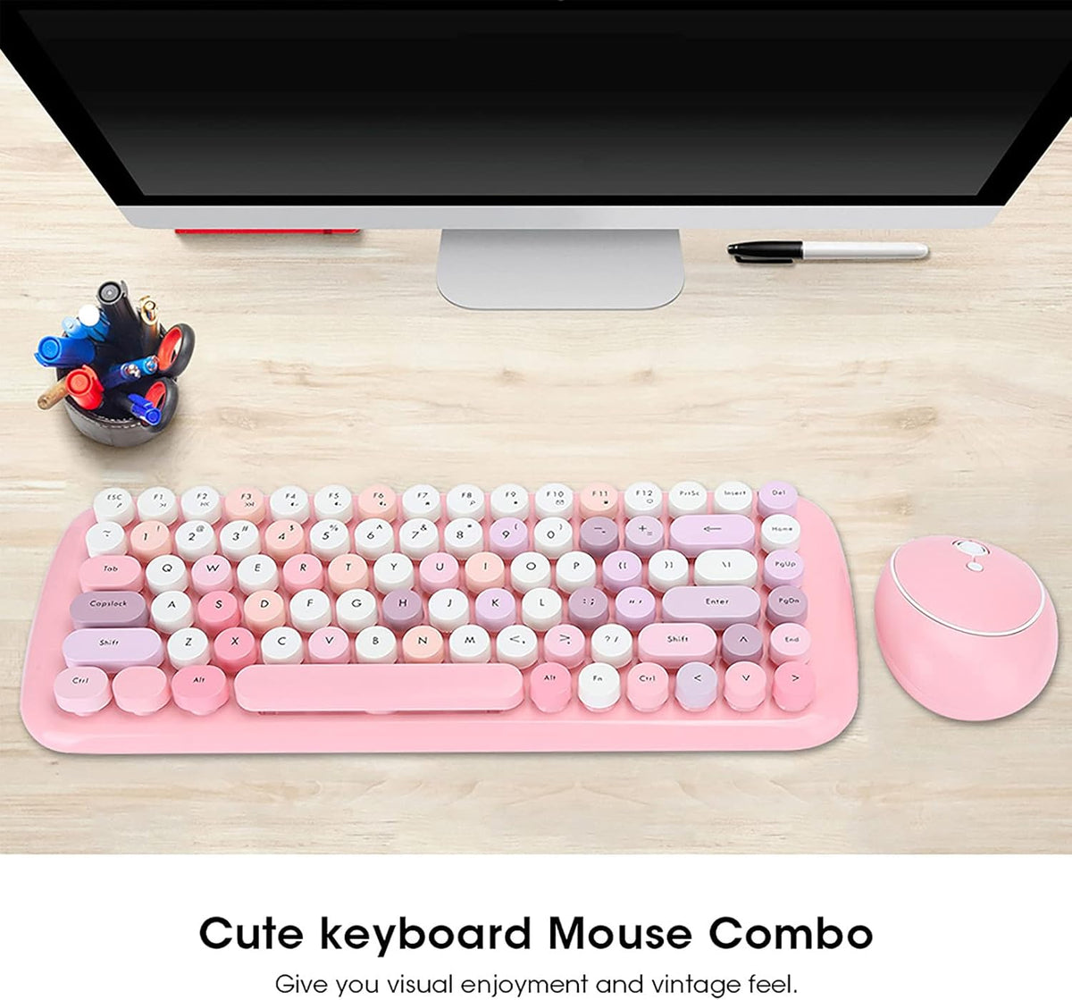 Wireless Keyboard Mouse Set 84 Key 1600DPI O468