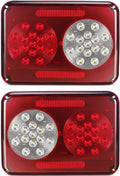 2Pcs Double Led Trailer Tail Lights with Stop Turn Tail Backup Reverse Lights M350527