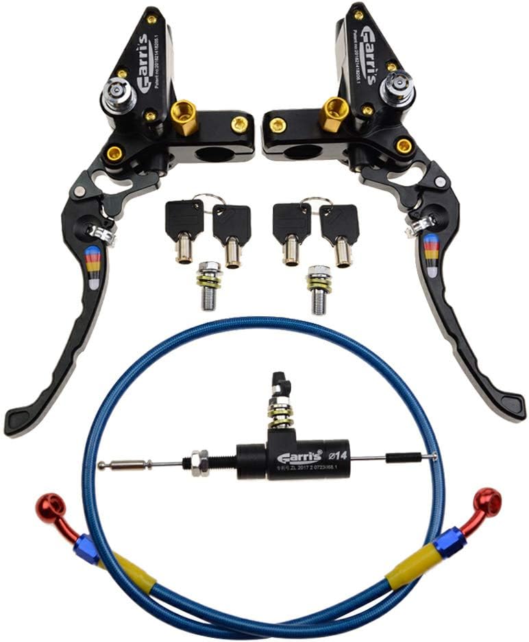 22mm Hydraulic Clutch Brake Pump Master Cylinder Lever Adjustable Blue Q549068