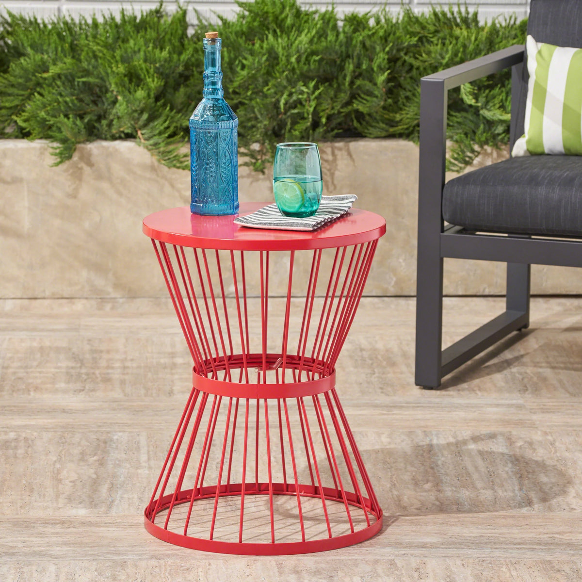 16 Inch Iron Side Table W9730
