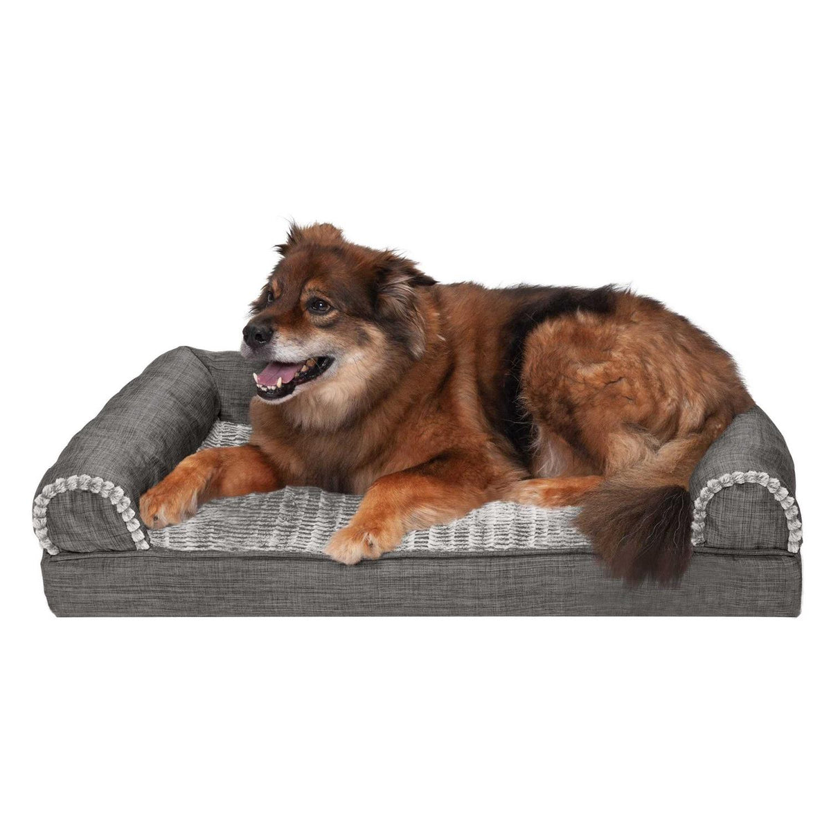 Luxe Fur & Performance Linen Sofa Bed A493