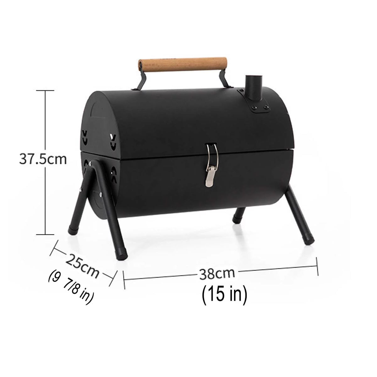 Portable Tabletop Charcoal BBQ Grill Cast Iron Black W468721