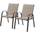 Set of 2 Grey Steel Patio Chairs H730