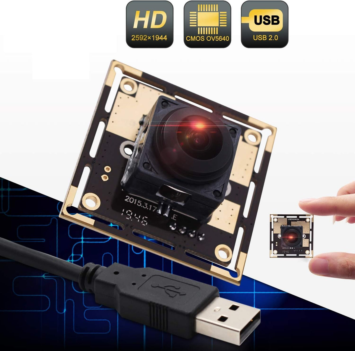 5 Megapixel USB Camera Module with 170 Degree Fisheye Lens C403482