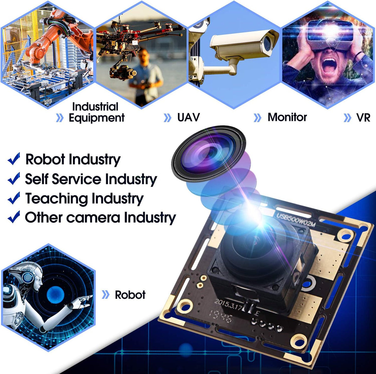 5 Megapixel USB Camera Module with 170 Degree Fisheye Lens C403482