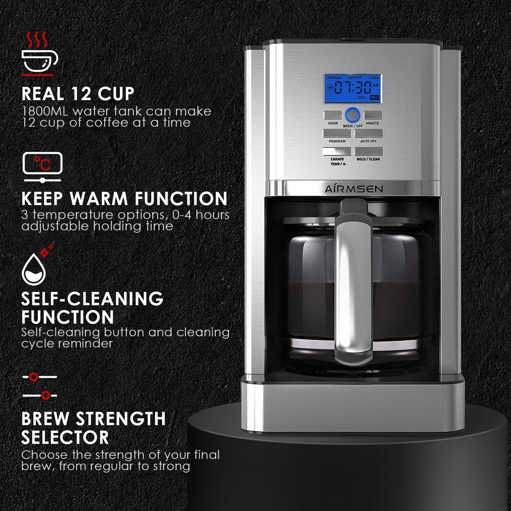 Stainless Steel 12 Cup Programmable Drip Coffee Maker K7431