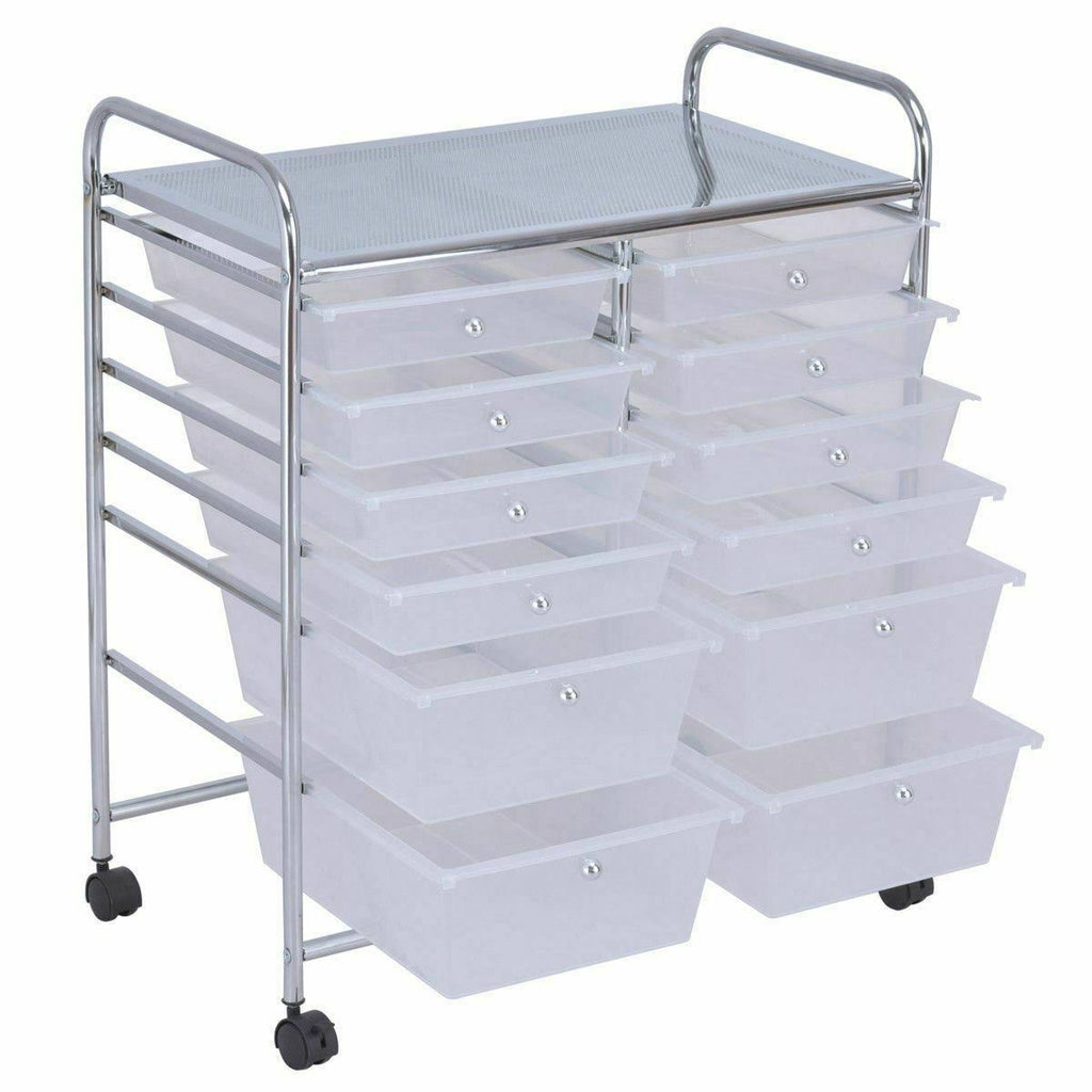 Rolling Cart 12 Storage Drawer Organizer Bins I398101