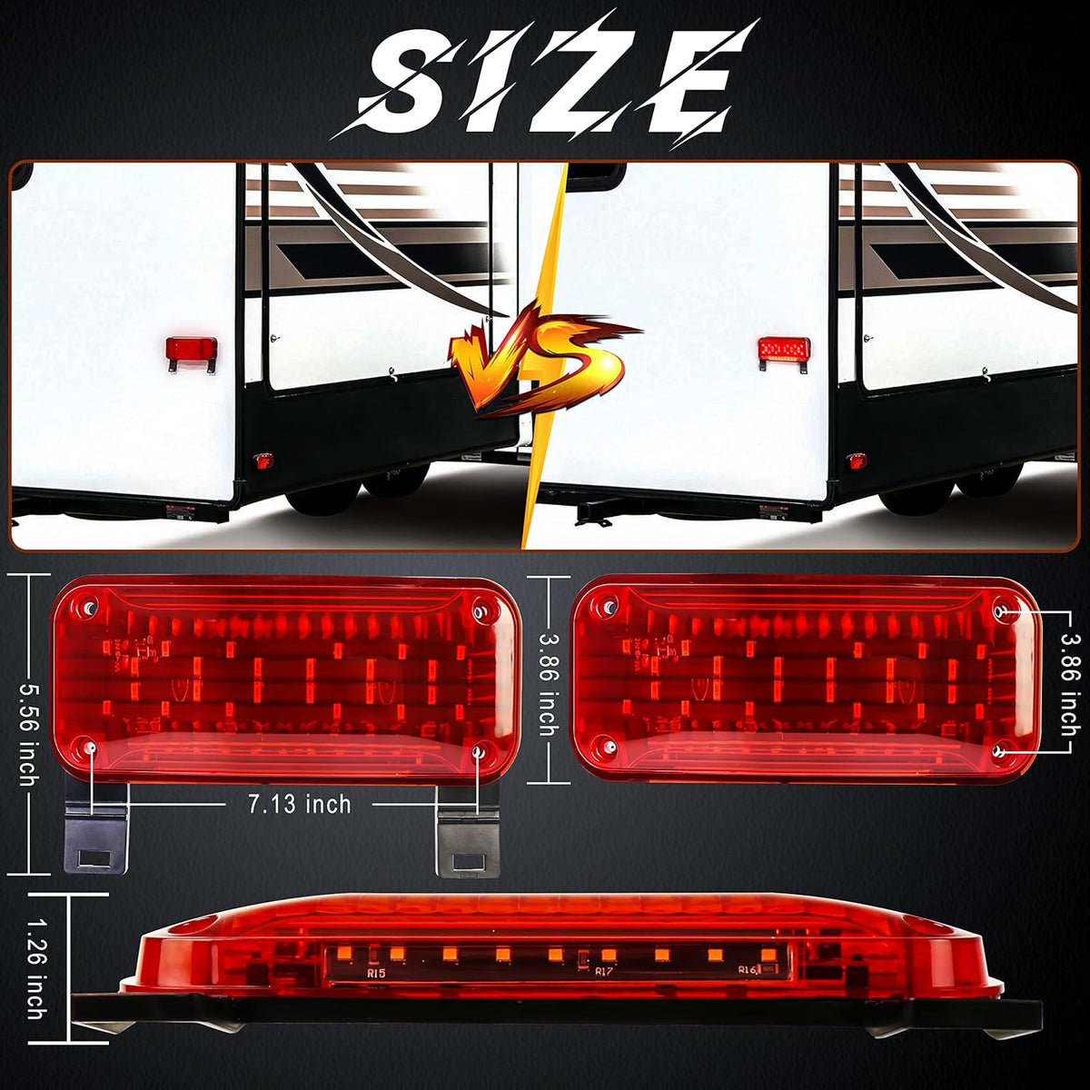 Red Brake Turn Light with License Plate Light Pack of 2 Q6686
