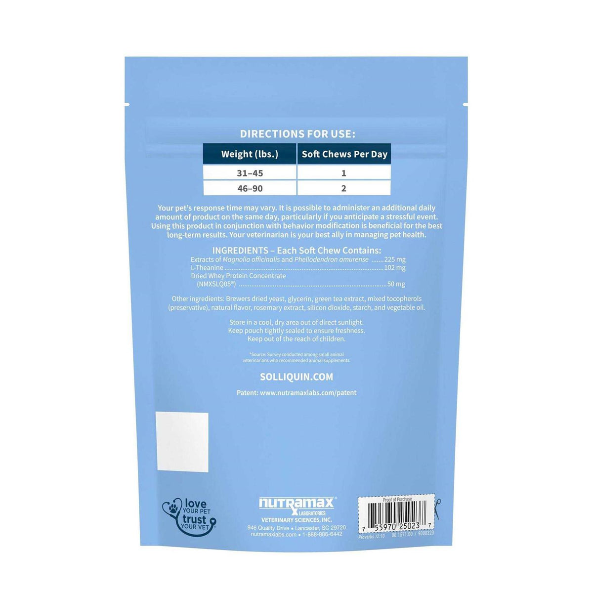 Calming Behavioral Health Supplement for Large Dogs G726
