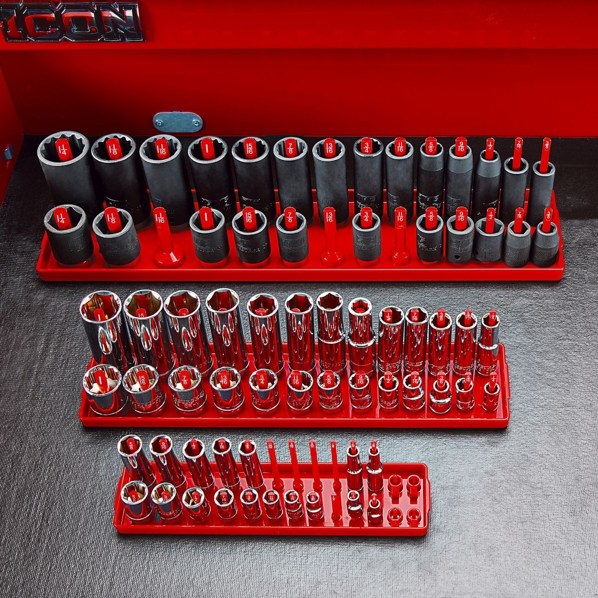3 Piece Blue SAE Socket Tray B462
