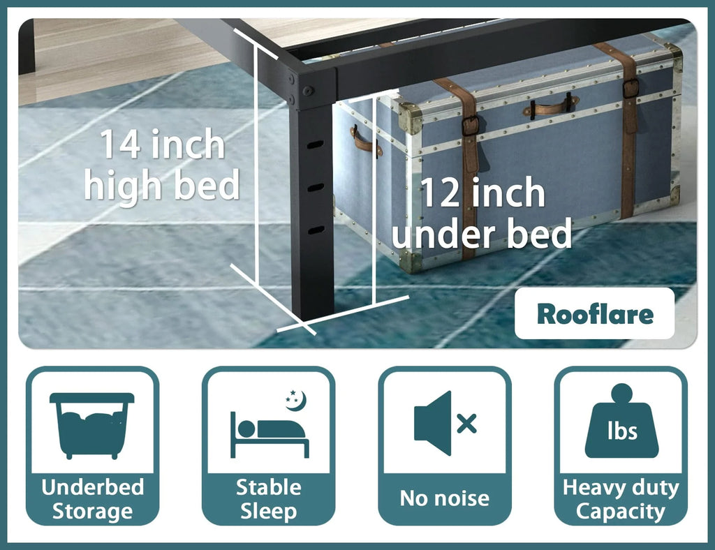 14'' Heavy Duty Twin Metal Platform Bed Frame J142