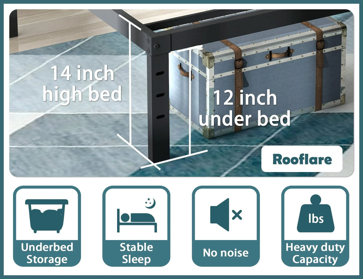 14'' Heavy Duty Twin Metal Platform Bed Frame J142