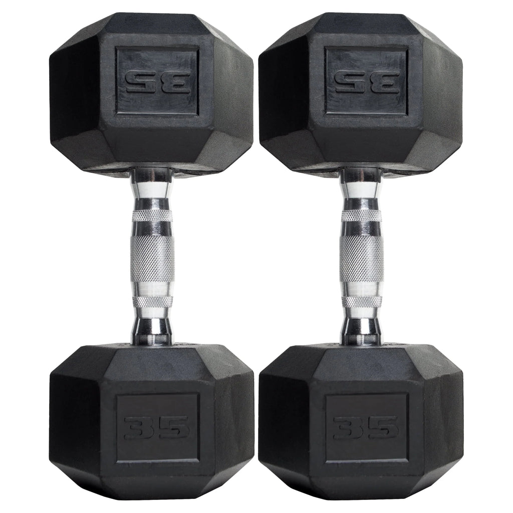 10lb Coated Rubber Hex Dumbbell Pair G5186