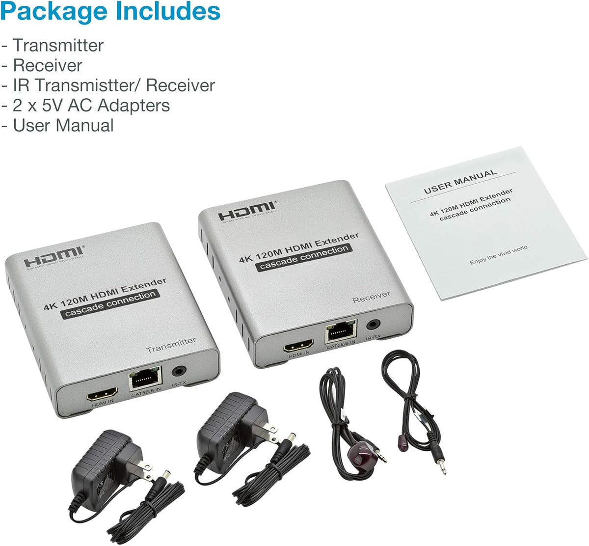 4K HDMI Extender Over Ethernet Cable with IR Control O3574