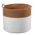 White Coiled Rope Laundry Basket Z57508