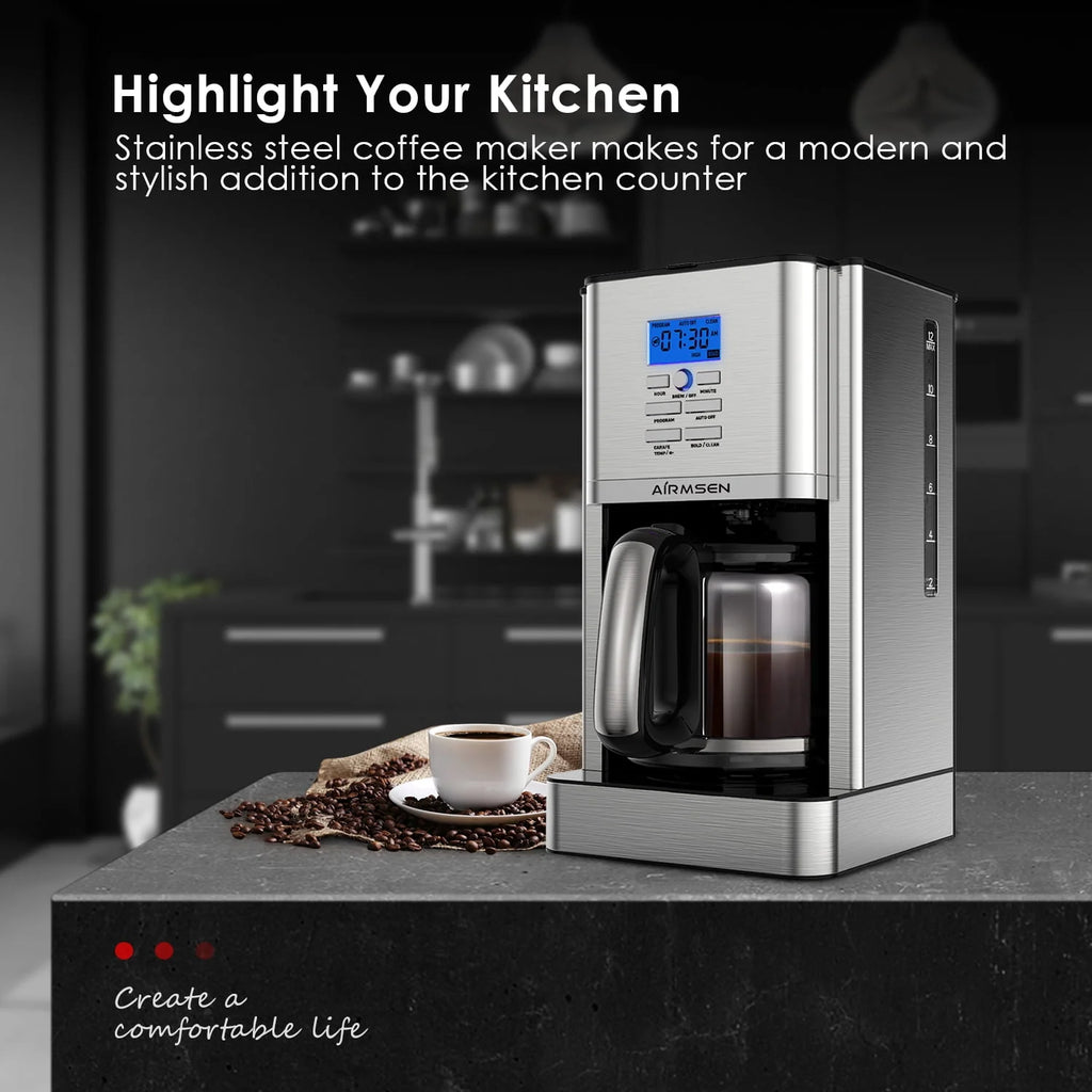 Stainless Steel 12 Cup Programmable Drip Coffee Maker K7431