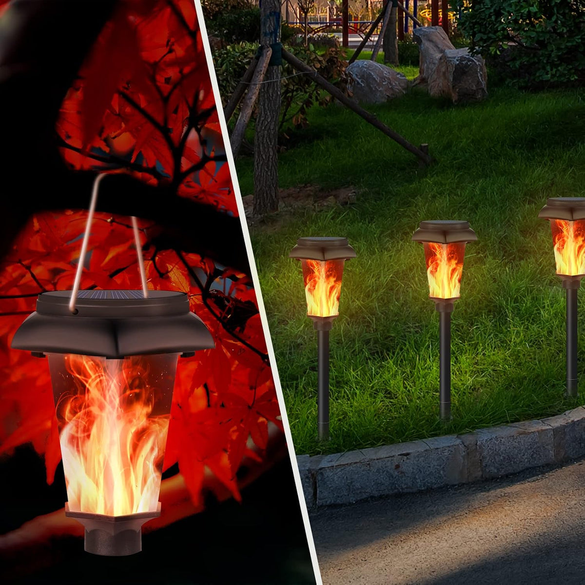 IP65 Waterproof Solar Flame Lights Outdoor 4 Pack C114195