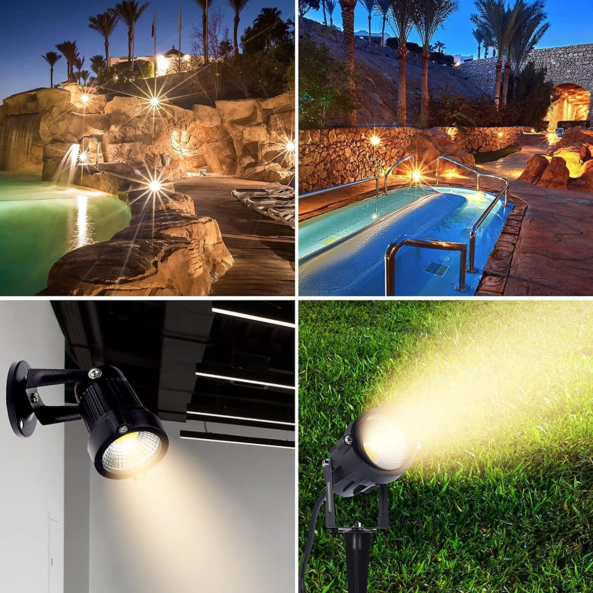 Warm White Waterproof LED Landscape Spot Lights 6 Pack B70289