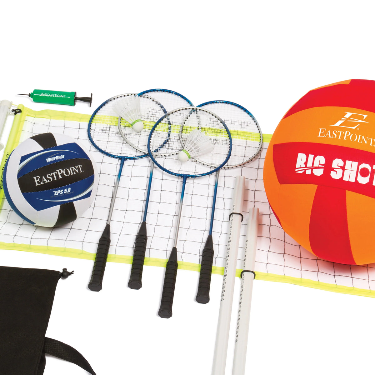 Volleyball and Badminton Combo Set with Adjustable Height Net D772565