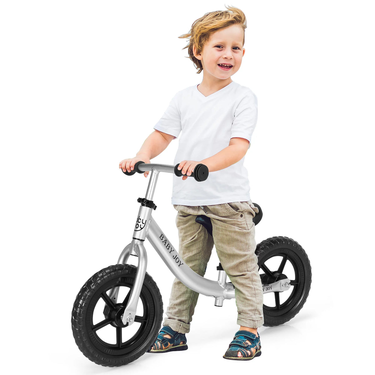 Adjustable No Pedal Aluminum Balance Bike Black T98351