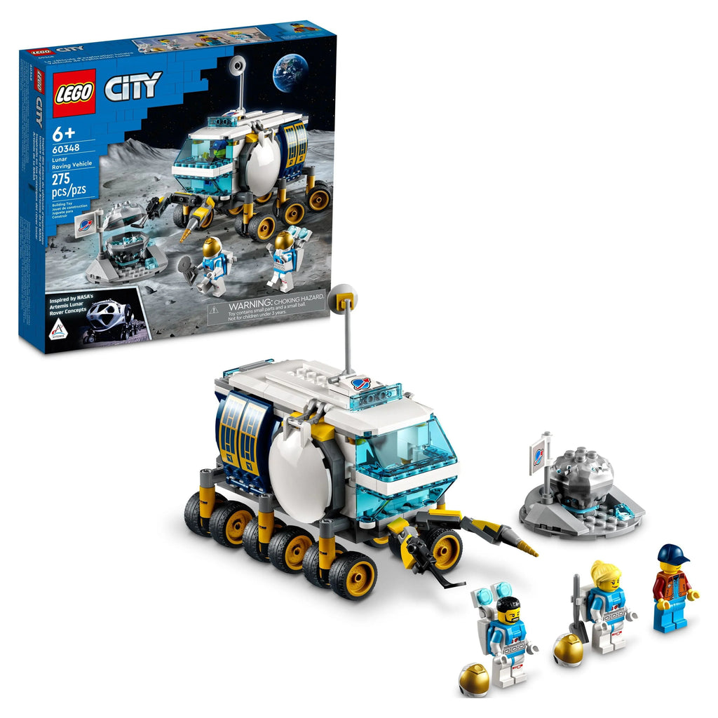 Lunar Roving Vehicle Outer Space Toy with 3 Astronaut Minifigures R7790