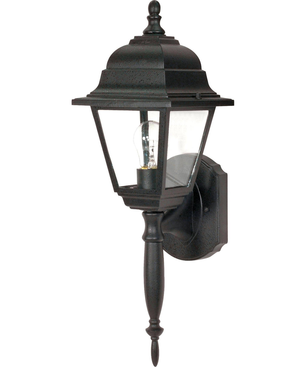 1-Light Textured Black Wall Lantern T42162