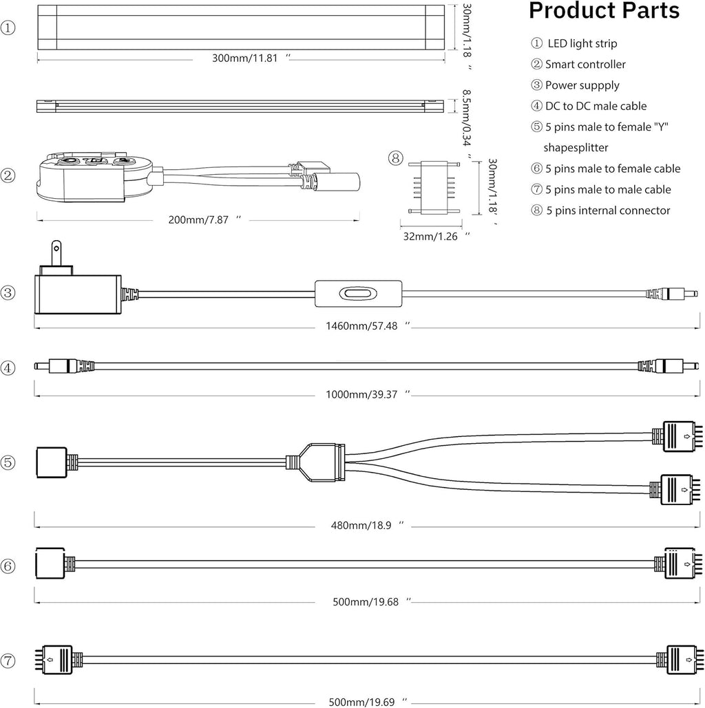 App Controlled Dimmable LED Under Cabinet Lights Kit H90677