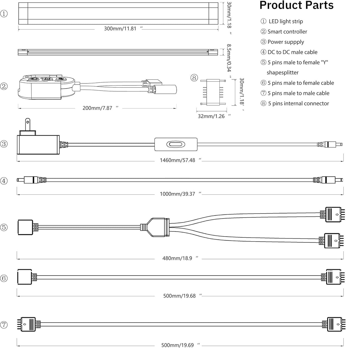 App Controlled Dimmable LED Under Cabinet Lights Kit H90677