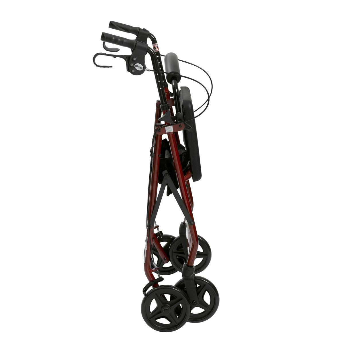 Red Aluminum Rollator with Padded Seat T703154