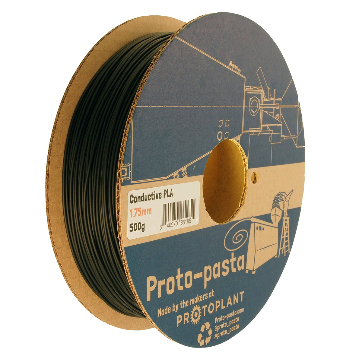 1.75 mm 500 G Black Composite Conductive Pla X459642