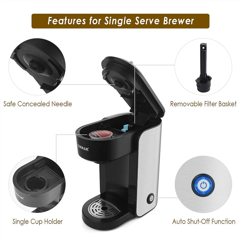 1000W Single Serve Stainless Steel Coffee Maker Y468