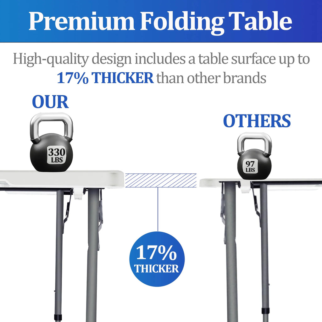 4FT White Folding Table S107