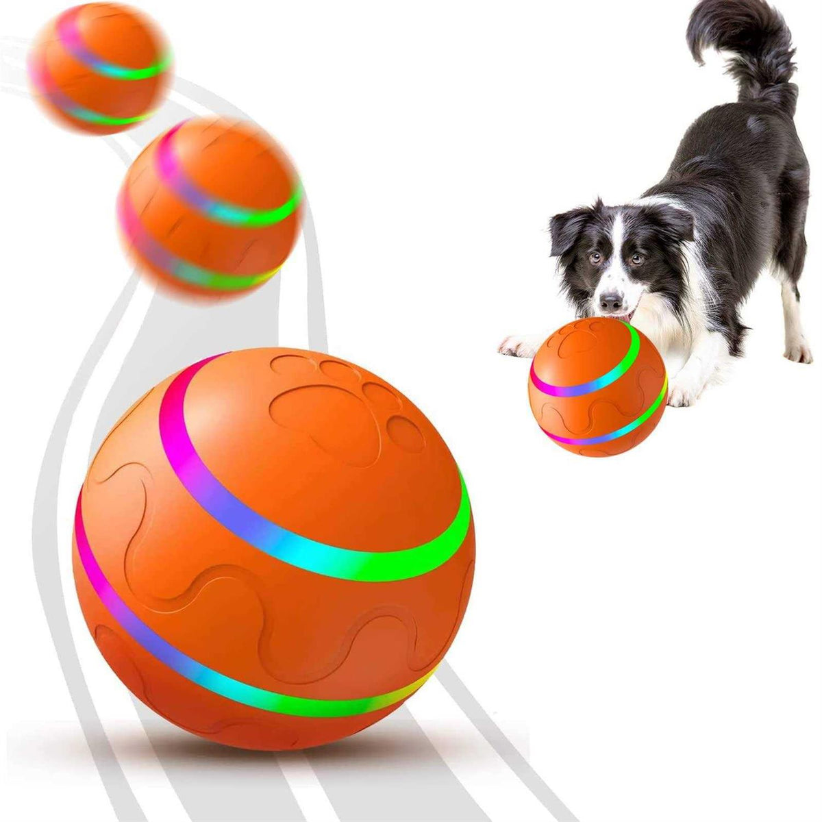 Interactive Dog Ball Toy with USB Charging & LED Lights F542