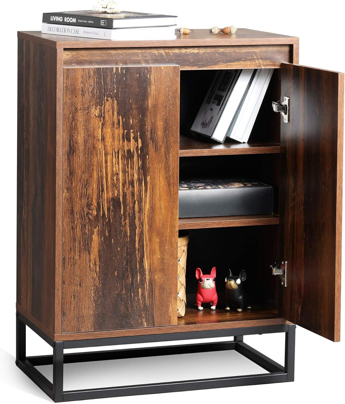 Wood Storage Cabinet with 2 Doors and Adjustable Shelf I37969