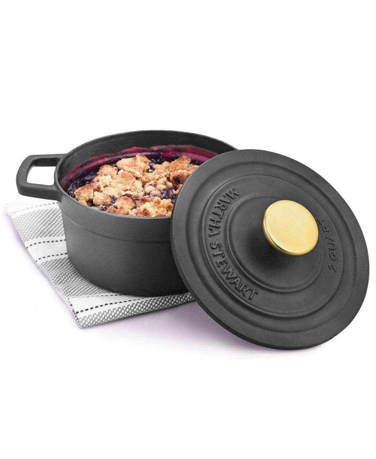 Enameled Cast Iron 2-Qt. Round Covered Dutch Oven U98265